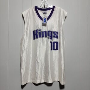Vintage Sacramento Kings Bibby 10 Basketball Jersey White Purple NBA Elevation